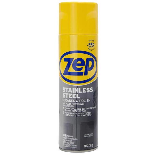 AMREP INC ZUSSTL14 Polish Cleaner 14 Oz Aerosol High Gloss Citrus Stainless Steel Gas Amber 50 Deg