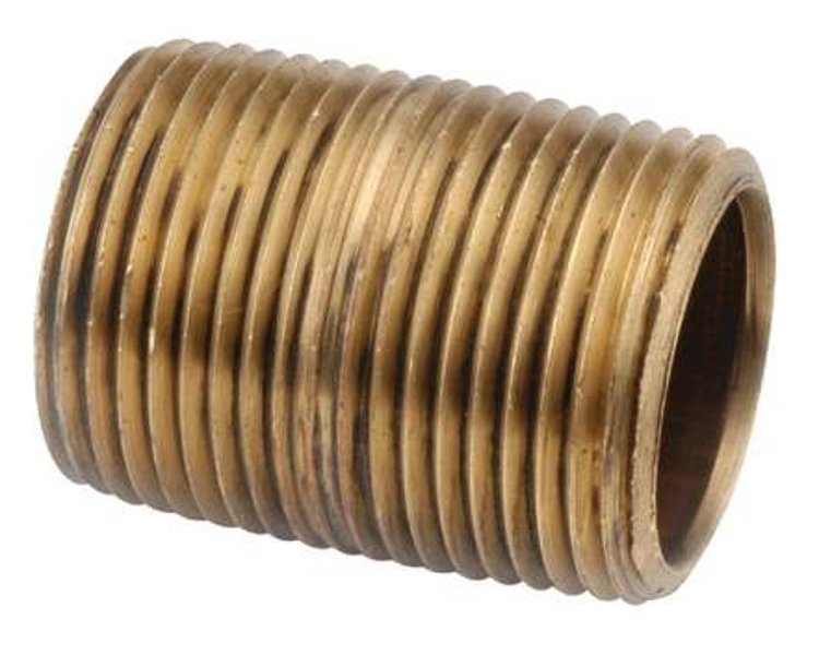 Anderson Metal Corp 736112-08 Brass Pipe Nipple 1/2 In NPT Brass