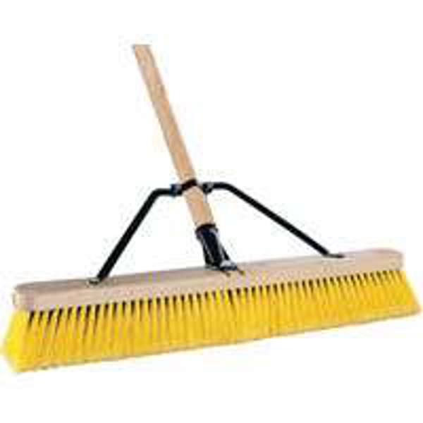 Quickie Manufacturing 000857SUS Dual Purpose Push Broom Poly Fiber Jobsite with Brace and Handle
