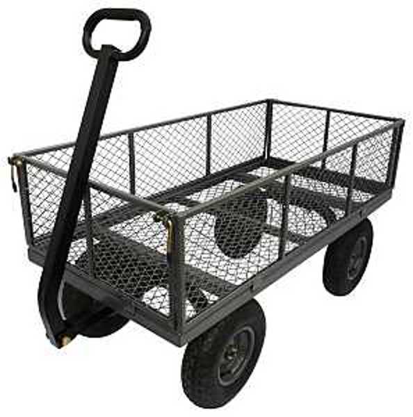 Landscapers Select TC43205EG Garden Cart 1200 Lb Capacity Steel Pull Handle with Sides