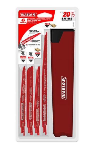 Diablo DS006S Reciprocating Saw Blade Set 6 Pieces Steel Perma Shield