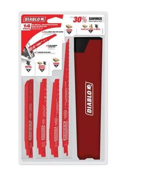 Diablo DS0014S Saw Blade Set 14pc Steel and Demo Demon Bi Metal