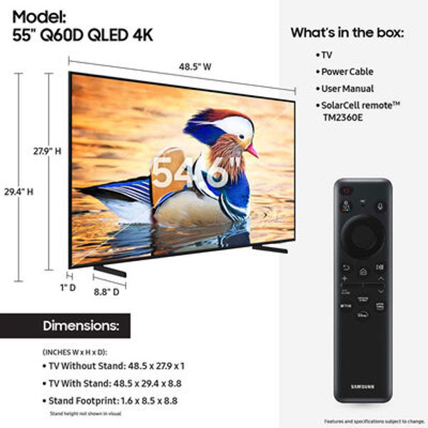 Samsung QN55Q60D 55 In QLED 4K Smart TV 2024 Model