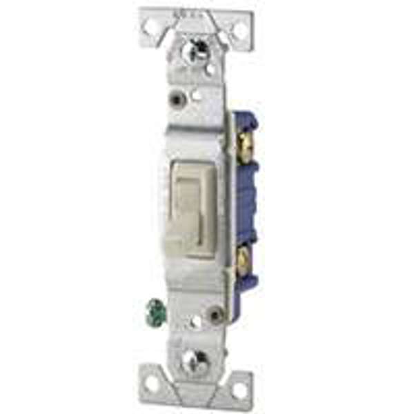EATON-COOPER WIRING 1301-7V10 Single Grounded Toggle Switch Ivory