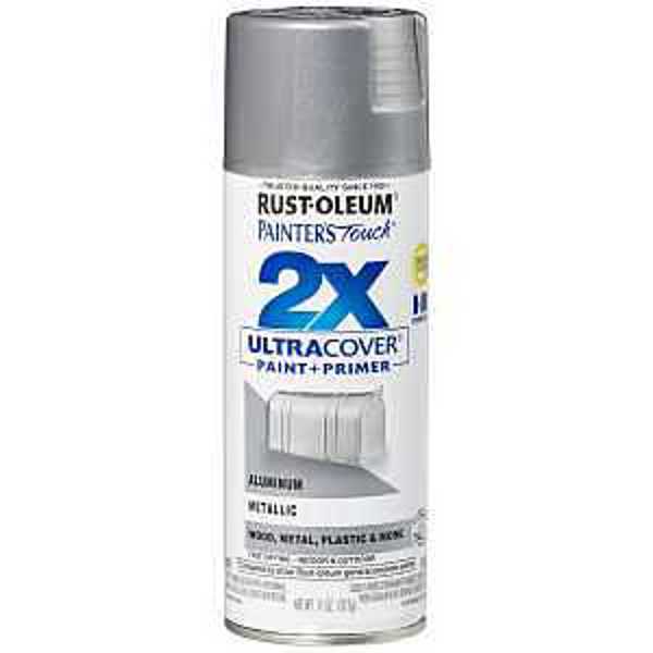 Rust-Oleum 334058 Spray Paint 12 Oz Satin Aluminum 2X Ultra Cover