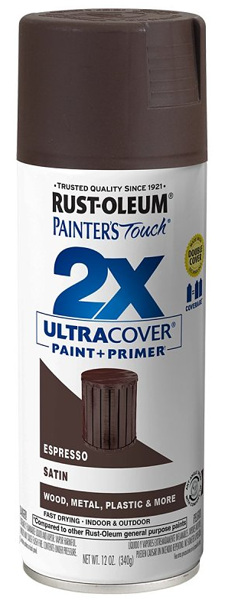 Rust-Oleum 334066 Satin Topcoat Spray Paint 12 Oz Espresso Enamel