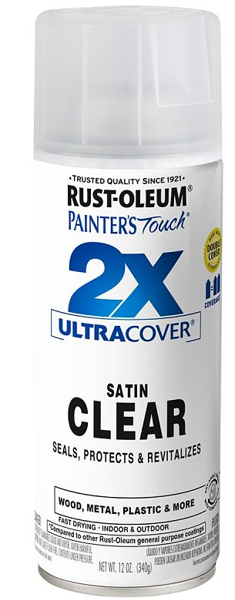 Rust-Oleum 346952 Satin Clear Spray Paint 12 Oz