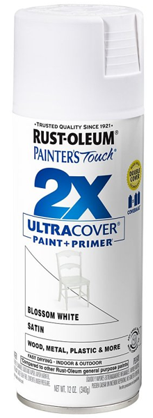 RUST-OLEUM 346950 Spray Paint 12 Oz Satin White