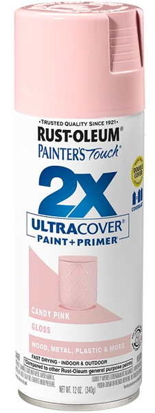 Rust-Oleum 334028 Candy Pink Glossy Spray Paint 12 Oz
