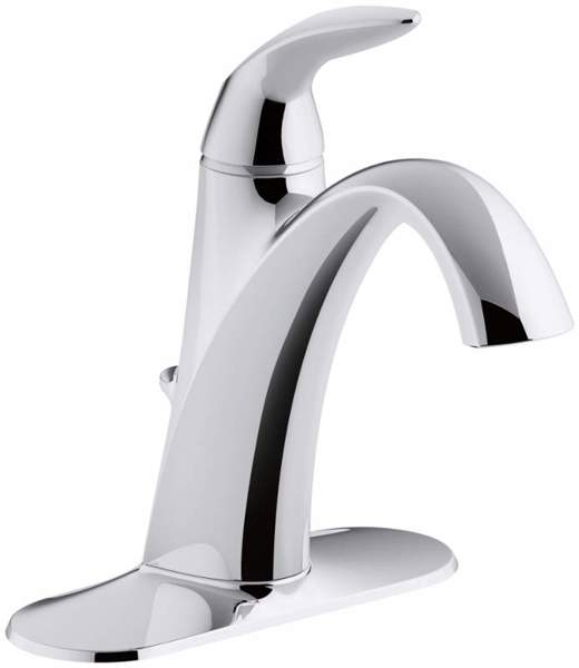 Kohler 45800-4-CP Single Hole Bathroom Faucet 1-Handle Mid Arc Polished Chrome