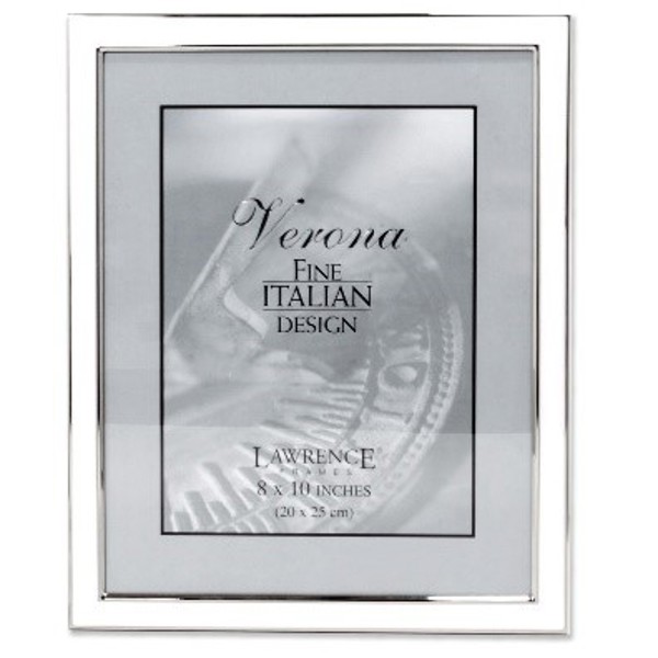 Lawrence Frames 586180 Silver Plated Picture Frame 8x10 White Enamel Silver