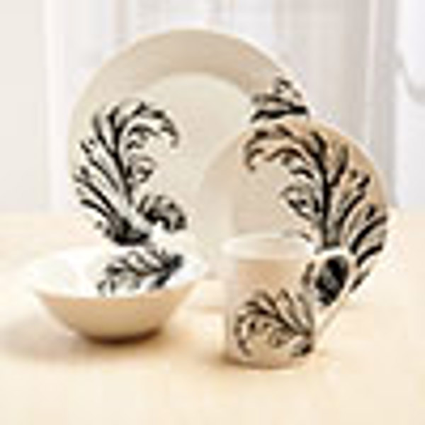 GENMERT 16633 Dinnerware Set 16Pc White Flourish