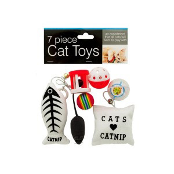 Kole Imports OD939 Assorted 7 Piece Pet Toy Set