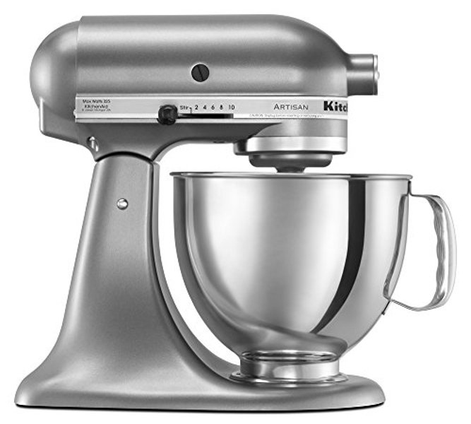 KitchenAid KSM150PSCU Artisan Series Stand Mixer 5 Qt Capacity Silver with Pouring Shield
