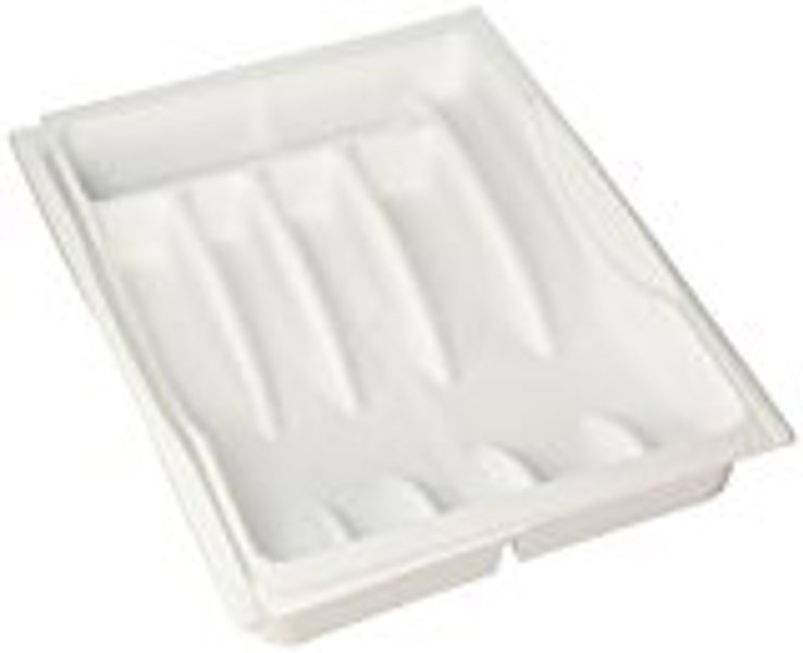 Rubbermaid FG2974RDWHT Cutlery Tray Adjustable White Plastic Durable Design