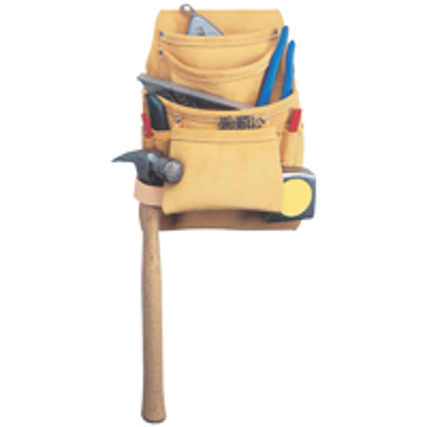 Custom Leathercraft I923X Tool Bag 10 Pocket Suede Leather Tan
