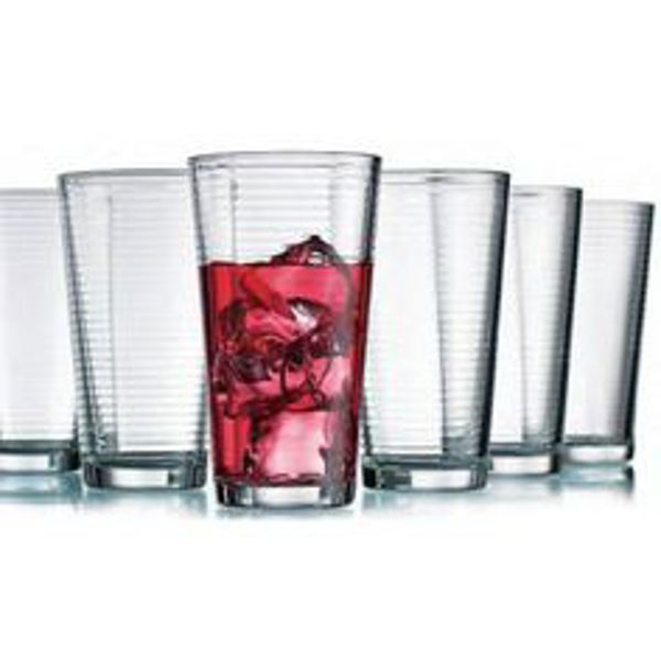 Home Essentials and Beyond 17 Oz Glass Tumbler Set 10 Pieces Clear Glass
