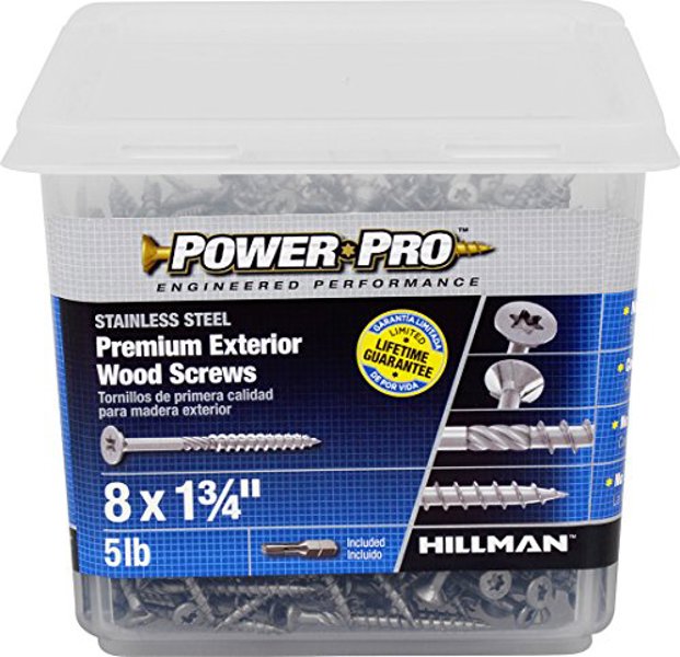 Hillman Group 48625 Deck Screws 1-3/4 In #8 Star Flat Head 5 Lb Power Pro Exterior