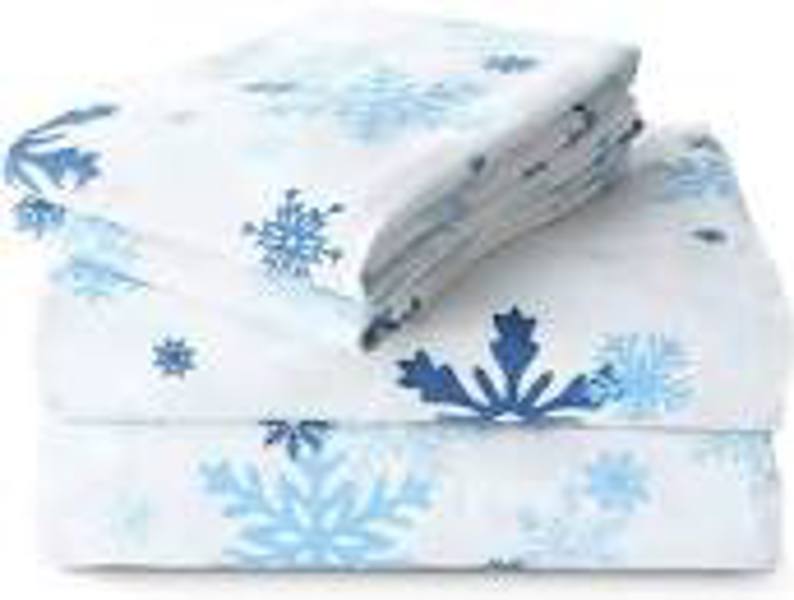 JK LINENS QSNWFLK Queen Snow Flake Sheet Set T200 100% Microfiber