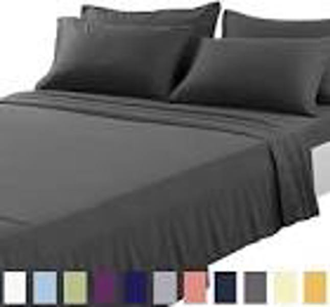 JK Linens QCAFEAUL Queen Sheet Set T200 100% Microfiber Café Au Lait