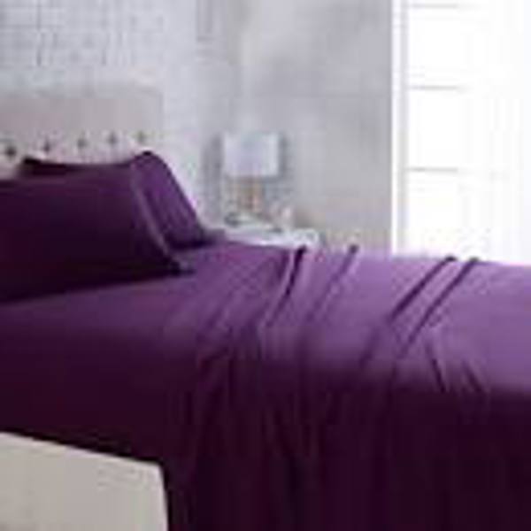 JK Linens QSUGPLUM Sheet Set 100% Microfiber T200 Sugar Plum Queen Size