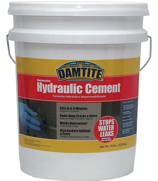 DamTite Waterproofing 07502 Waterproof Hydraulic Cement 50 Lb Gray Powder