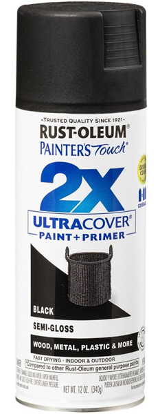 Rust-Oleum 334097 Semi Gloss Spray Paint 12 Oz Black