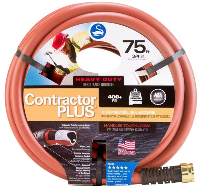 Colorite/Swan SNCG34075 Contractor Hose 75 Ft Rubber Vinyl Red