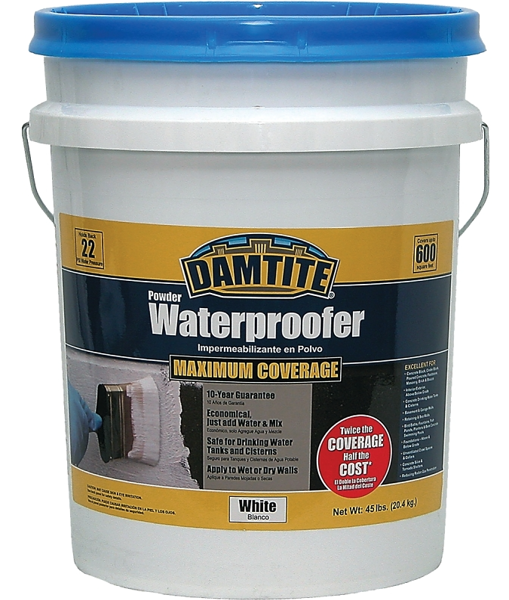 DamTite Waterproofing 01451 Waterproofer Powder 45 L Pail White