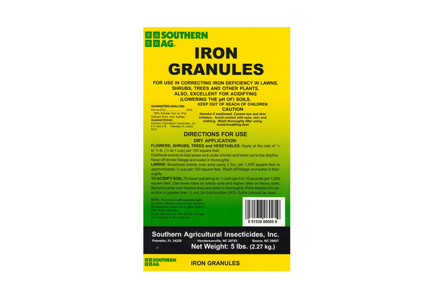 Southern Ag 06015 Iron Granules 5 Lb Fertilizer