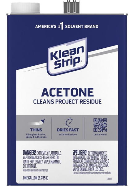 Klean Strip GAC18 Acetone Thinner 1 Gal Clear Liquid in Metal Can