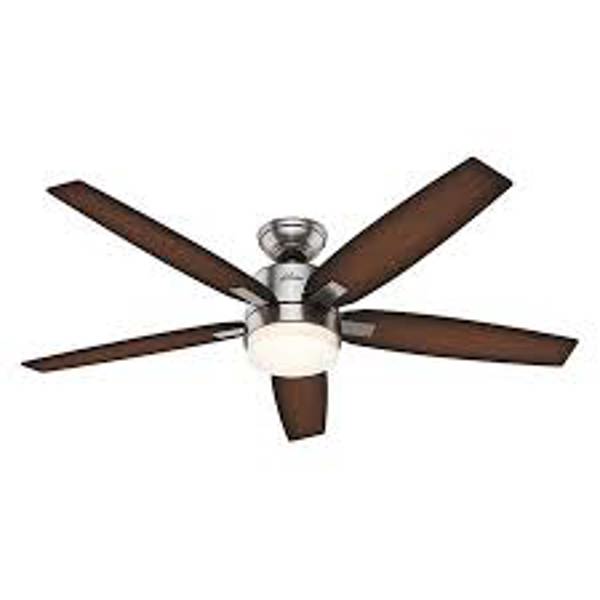 Hunter Fan Company 59039 Ceiling Fan 54 In Brushed Nickel Finish with 5 Burnished Walnut / Burnished Maple Blades