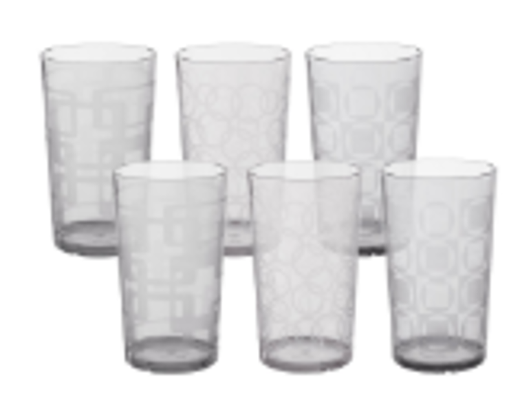THE CUBE CH766CLR Etched Tumbler 6 Pack 24 Oz