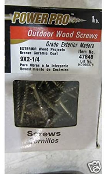 1000HR Hillman Group 47848 Power Pro Outdoor Wood Screws 9x2 1/4 In Bronze Ceramic Coated