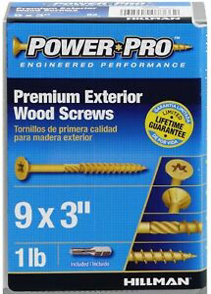 1000HR Hillman Group 47860 Power Pro Outdoor Wood Screw 9 X 3 Star Drive Ceramic