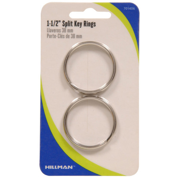 Hillman Group 701406 Split Key Ring 1-1/2 In Tempered Steel