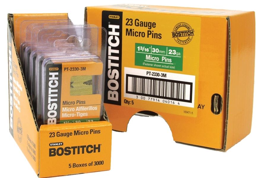 STANLEY-BOSTITCH PT-2330-3M Headless Pin Nails 1-3/16 In 23 Gauge