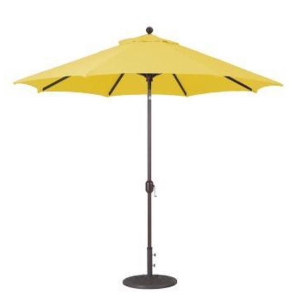 Treasure Garden UM9209-4838 Umbrella Pole Black Tilt Lemon Fabric