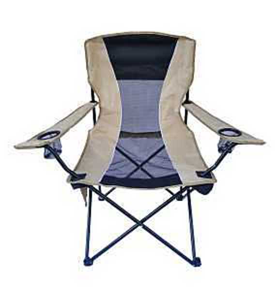 Seasonal Trends FS587N Oversize Folding Chair 22 In Capacity 250 Lb Netting with Side Bag and Cup Holder
