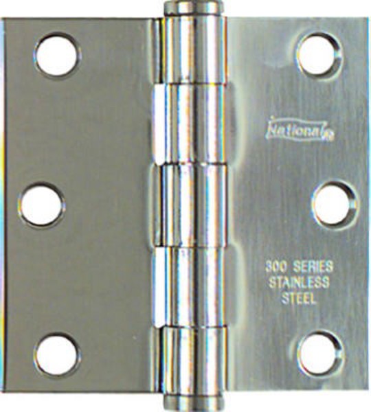 National Hardware N276-980 Door Hinge 3X3 Stainless Steel Non Rising Removable Pin