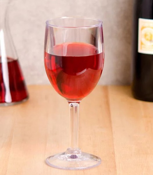 G.E.T SW-1404-1-SAN-CL Wine Glass 8 Oz Clear Plastic