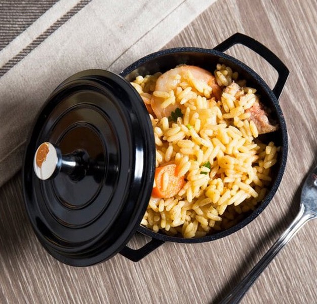 G.E.T CA-102-BK/BK/CC Mini Pot 8 Oz Bistro Black Enamel Coated Cast Aluminum
