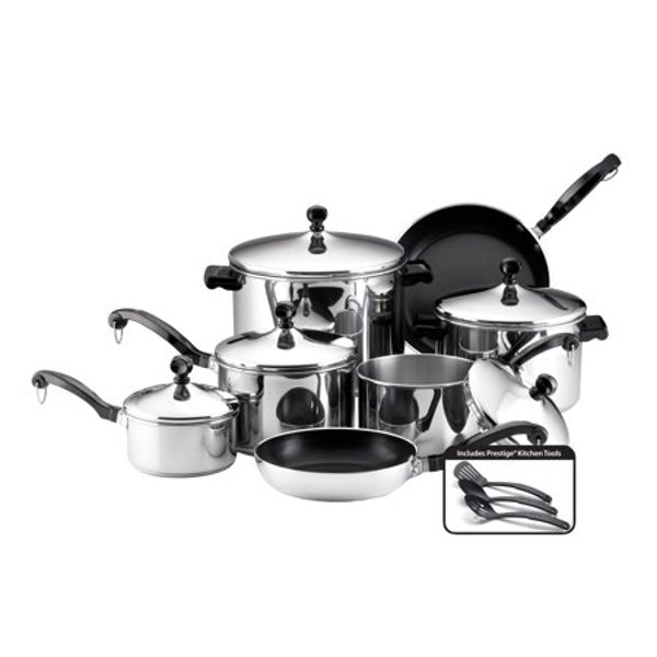 Farberware 50049 Classic Series 15 Piece Cookware Set Stainless Steel