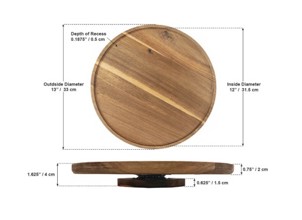 11828 13 X 1-3/8 Acacia Lazy Susan
