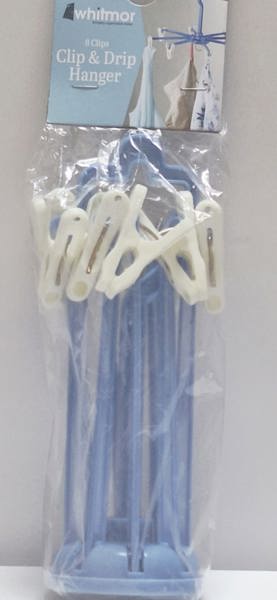 Whitmor Inc 6171-840 Hanger Clip and Drip with 8 Clips
