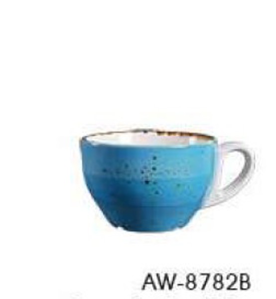 Palate and Plate AW-8782B Cappuccino Cup 12 Oz Splash Sky Blue Ceramic