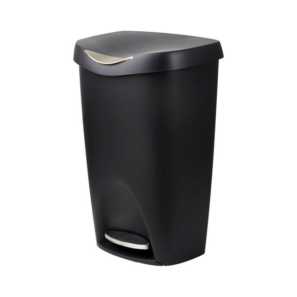 Umbra 084200-047 Step On Trash Can 13 Gal Black Nickel Brim