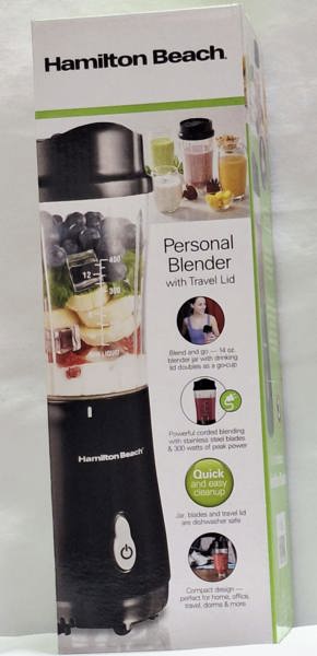 Hamilton Beach 51101B Single Serve Blender 14 Oz Capacity Black Plastic Compact Design