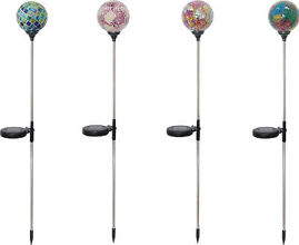 SLC108A Mosaic Globe Stake Solar LED Garden