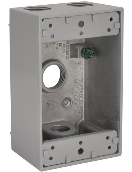 Hubbell Electrical Products 5321-5 Weatherproof Outlet Box 18.3 Cu In Gray 4-1/2 X 2-3/4 X 2